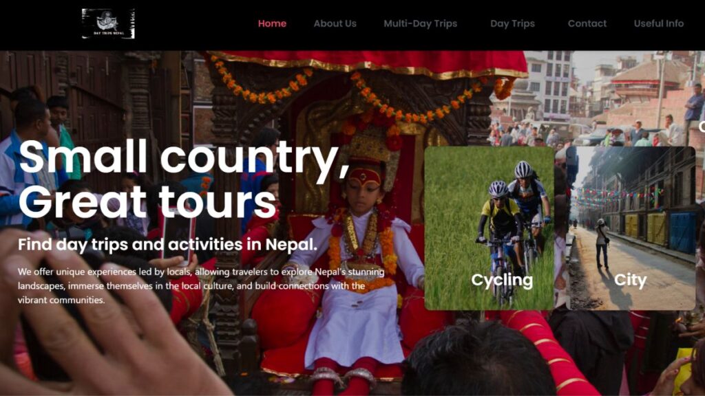 daytripsnepal website screenshot